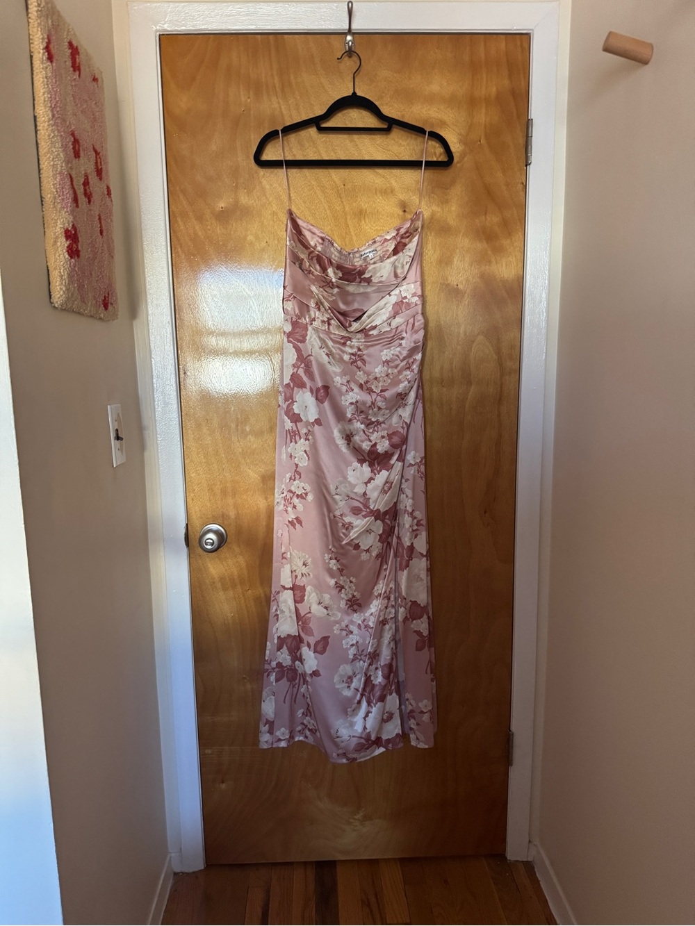 Reformation Barrow Silk Dress Bellini Floral Size 8 Strapless Maxi Slit Like New